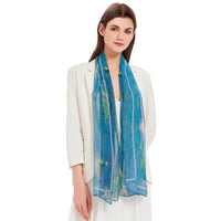 Monet Water Lilies Long Sheer Scarf – Lightweight, Elegant, Silky-Soft