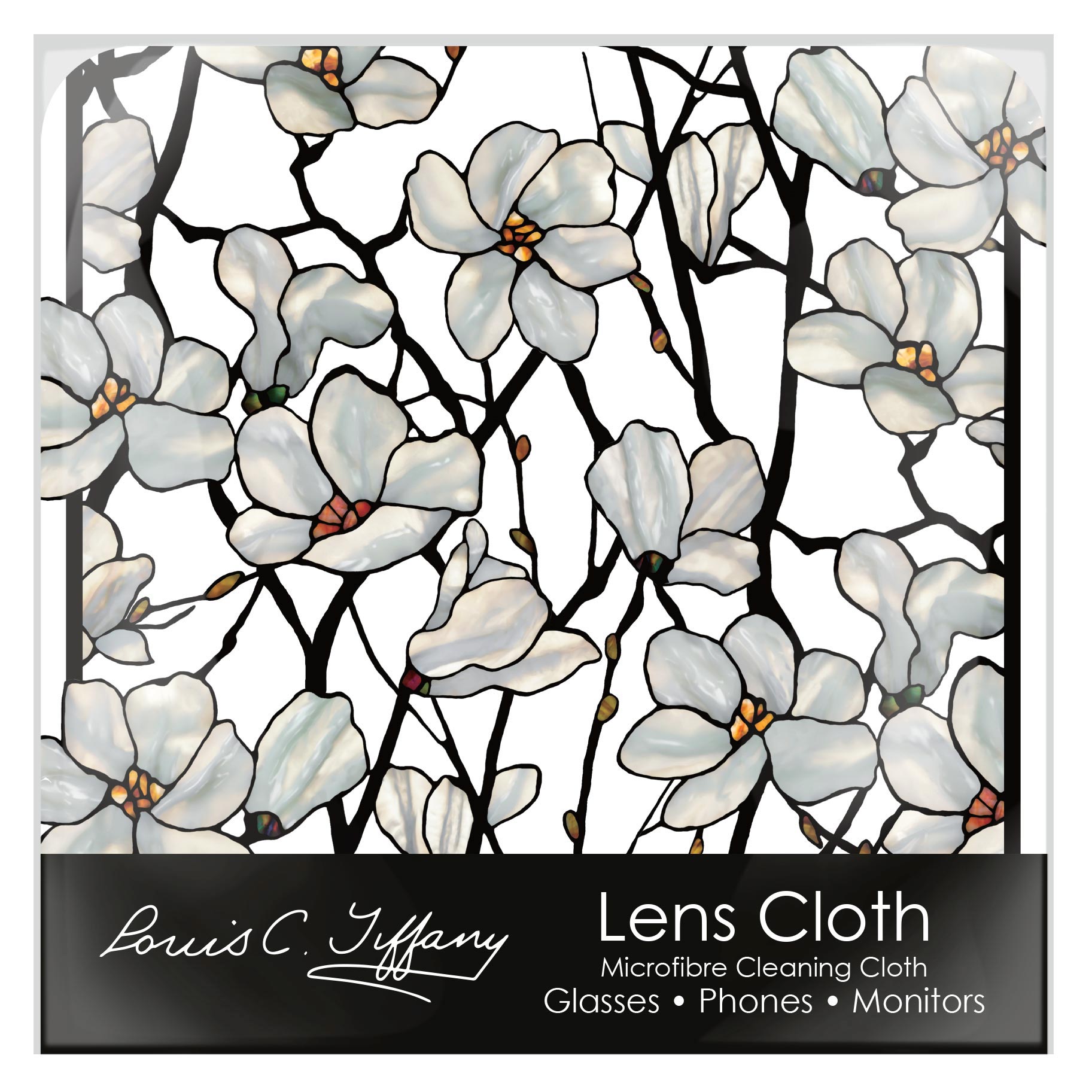 Tiffany Magnolia Microfiber Lens Cleaning Cloth – Soft, Non-Abrasive, Art-Inspired