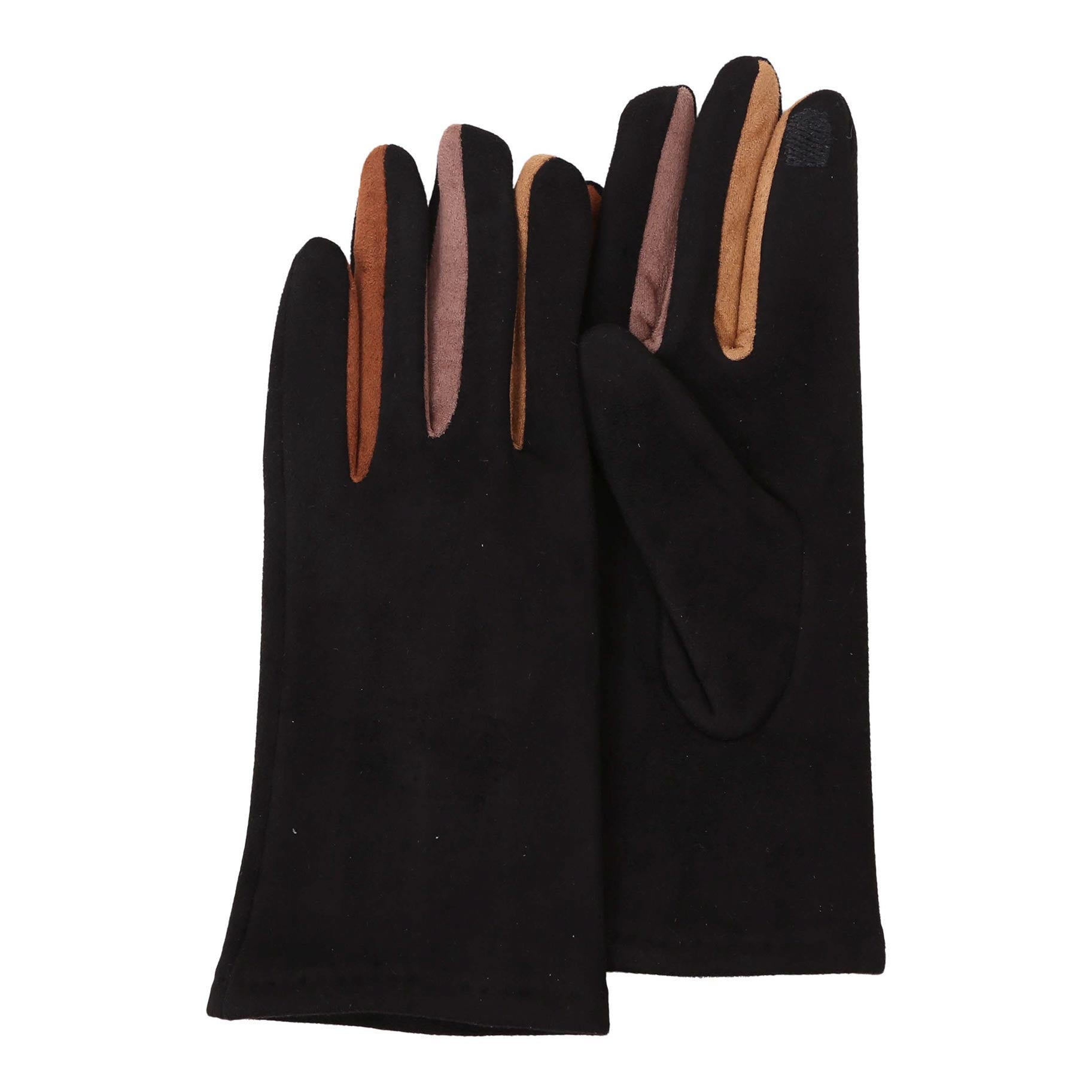 Black & Neutrals Womens Touch Screen Gloves - One Size Fits All