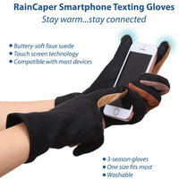 Black & Neutrals Womens Touch Screen Gloves - One Size Fits All