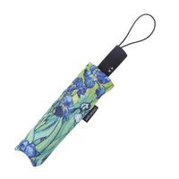 van Gogh Irises Travel Umbrella – Compact, One-Touch Open & Close