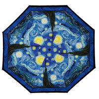 van Gogh Starry Night Travel Umbrella – Compact, One-Touch Open & Close