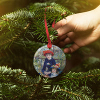 Renoir Two Sisters on the Terrace Porcelain Keepsake Ornament – Flat Ceramic, Gift-Ready