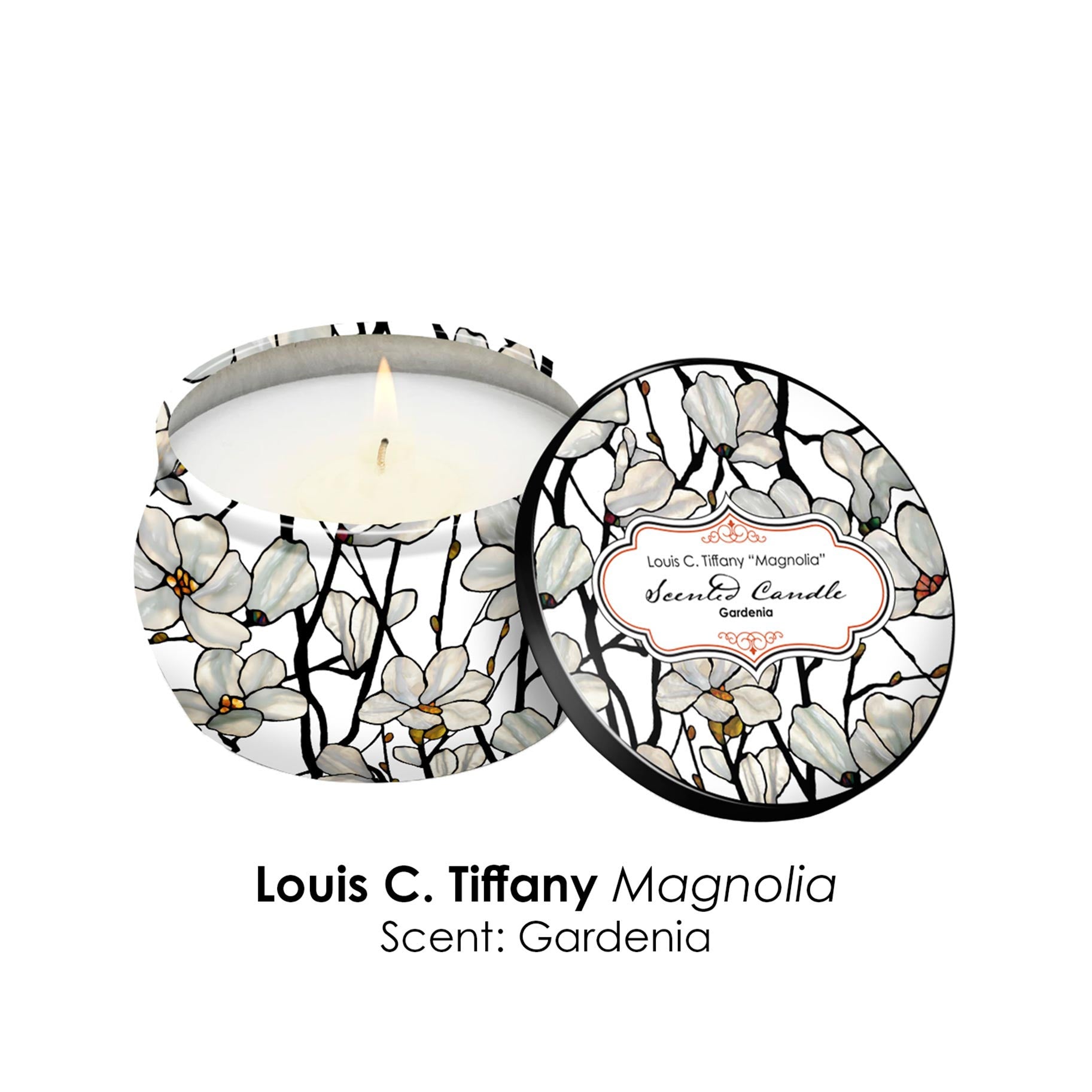 Tiffany Floral Scented Scented Clean Soy Candles - Gift Boxed Set of 4 Scents