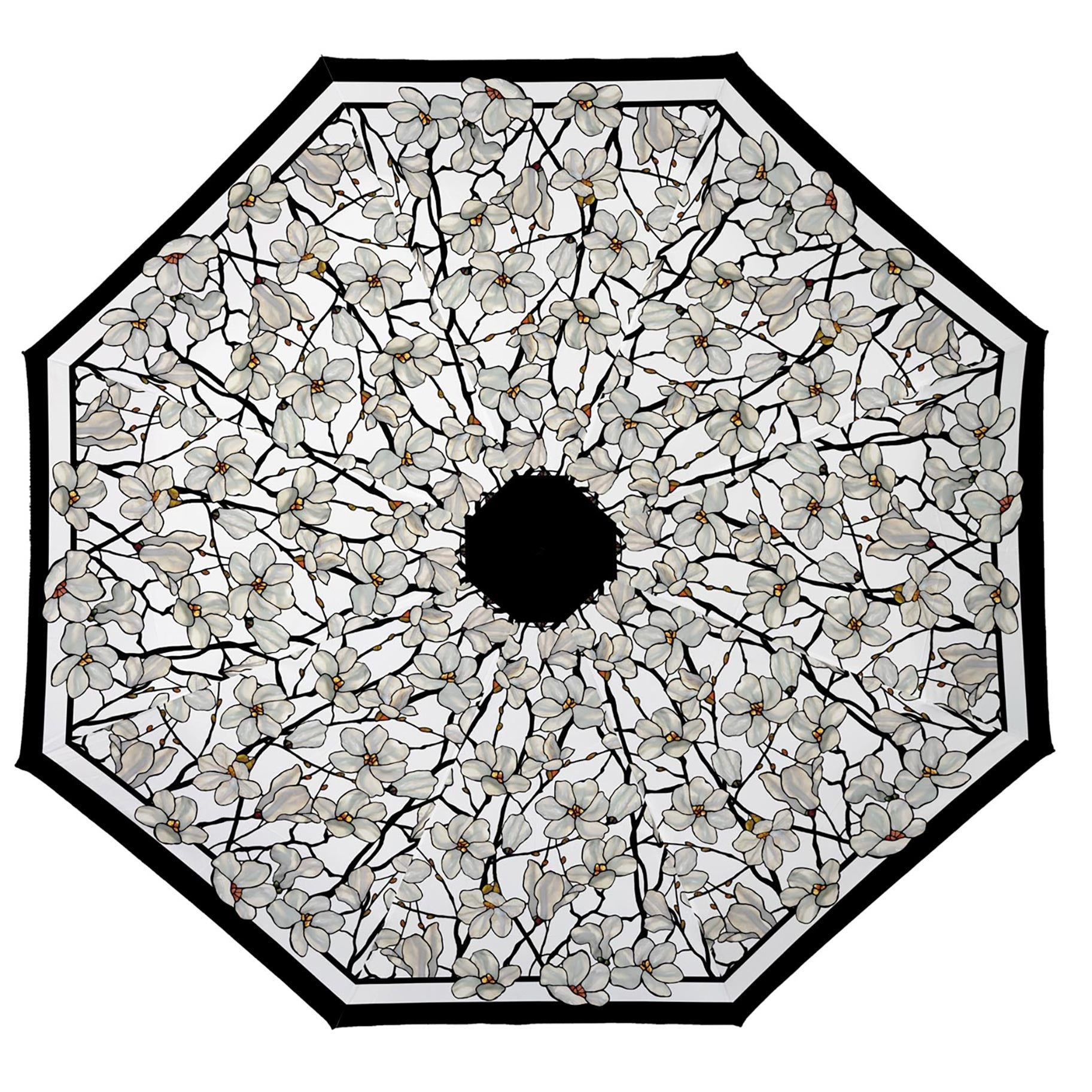 Tiffany Magnolia Travel Umbrella – Compact, One-Touch Open & Close