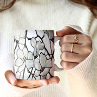 Tiffany Magnolia Fine Art Mug – 11 oz Porcelain Coffee Cup