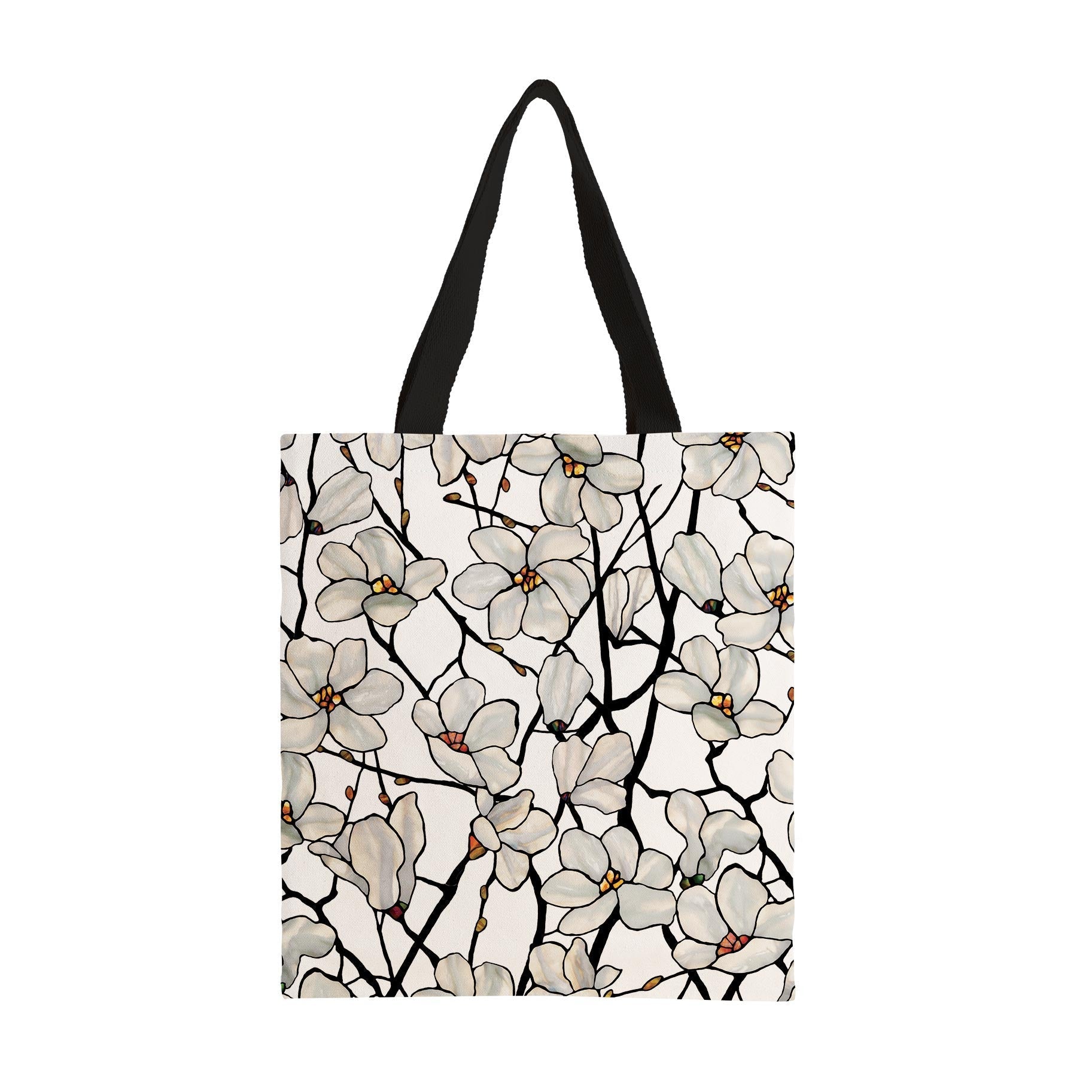 Tiffany Magnolia Canvas Magazine Tote – Slim Vertical Tote Bag