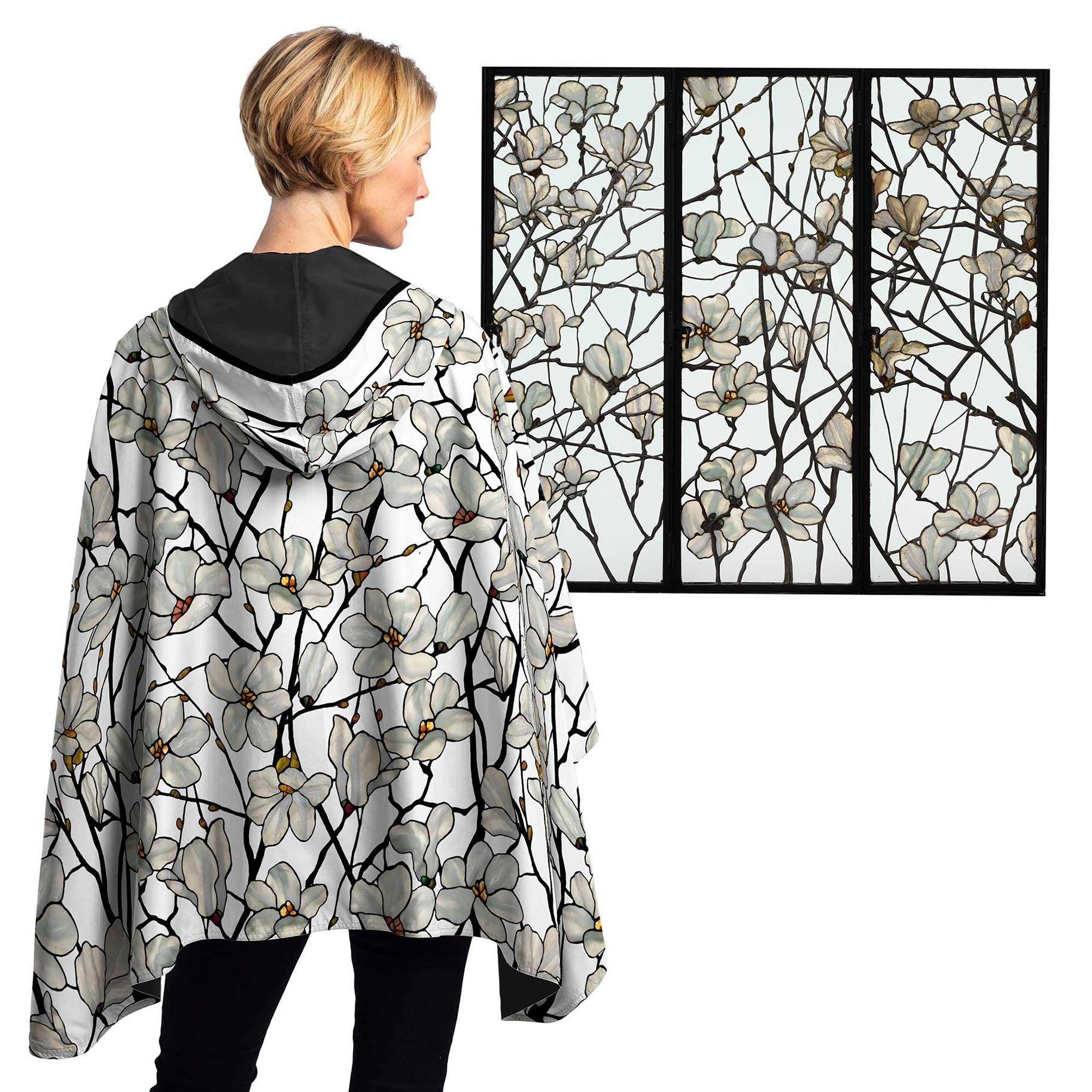 Tiffany Magnolia Womens Rain Cape - Rainproof Breathable Rain Poncho for Women