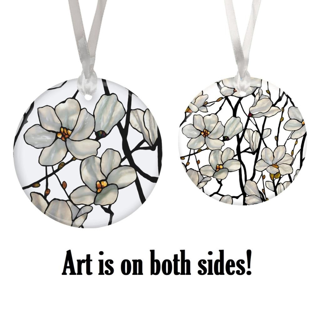 Tiffany Magnolia Porcelain Keepsake Ornament – Flat Ceramic, Gift-Ready