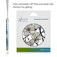 Tiffany Magnolia Porcelain Keepsake Ornament – Flat Ceramic, Gift-Ready