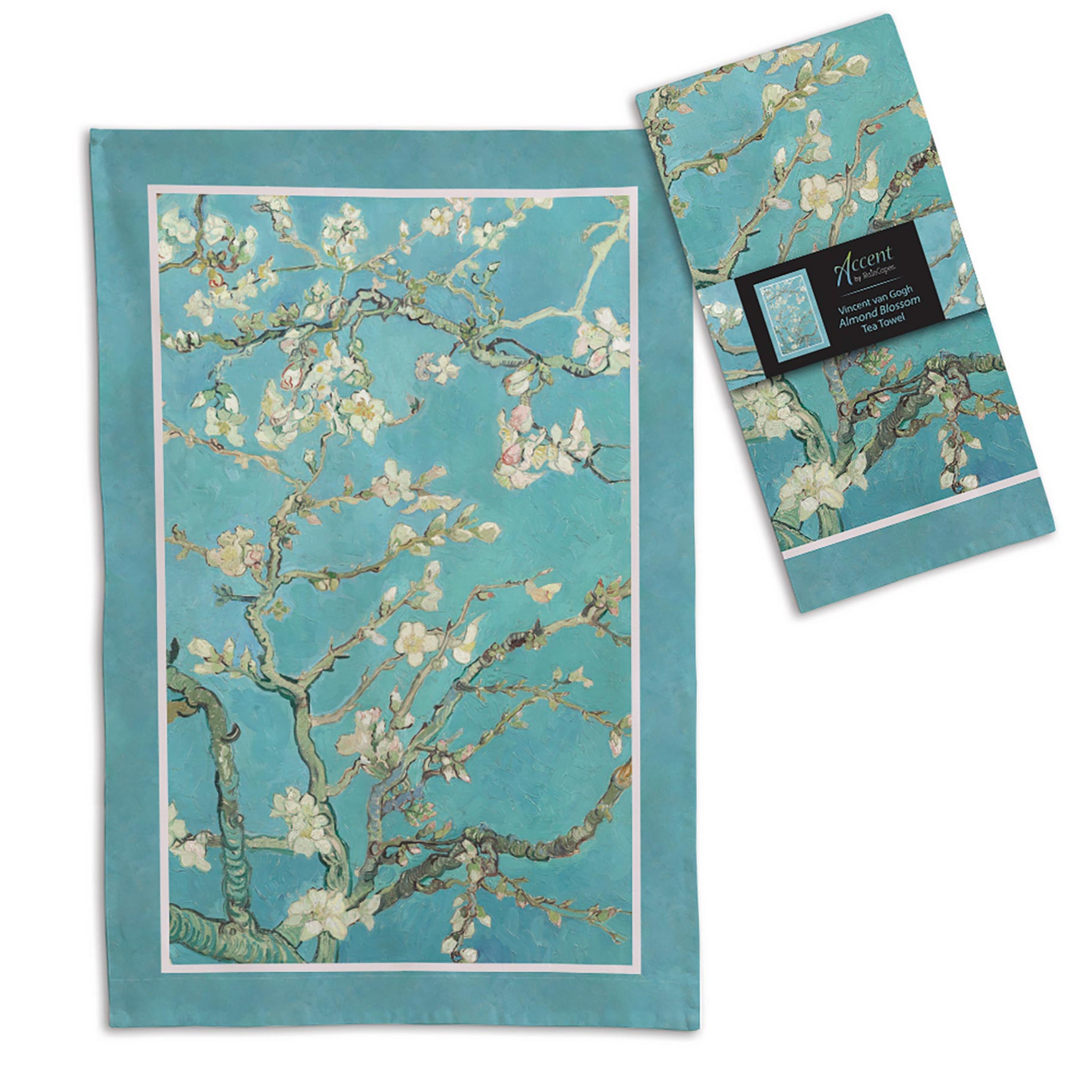 van Gogh Almond Blossom Cotton Tea Towel – Flat Weave, Absorbent