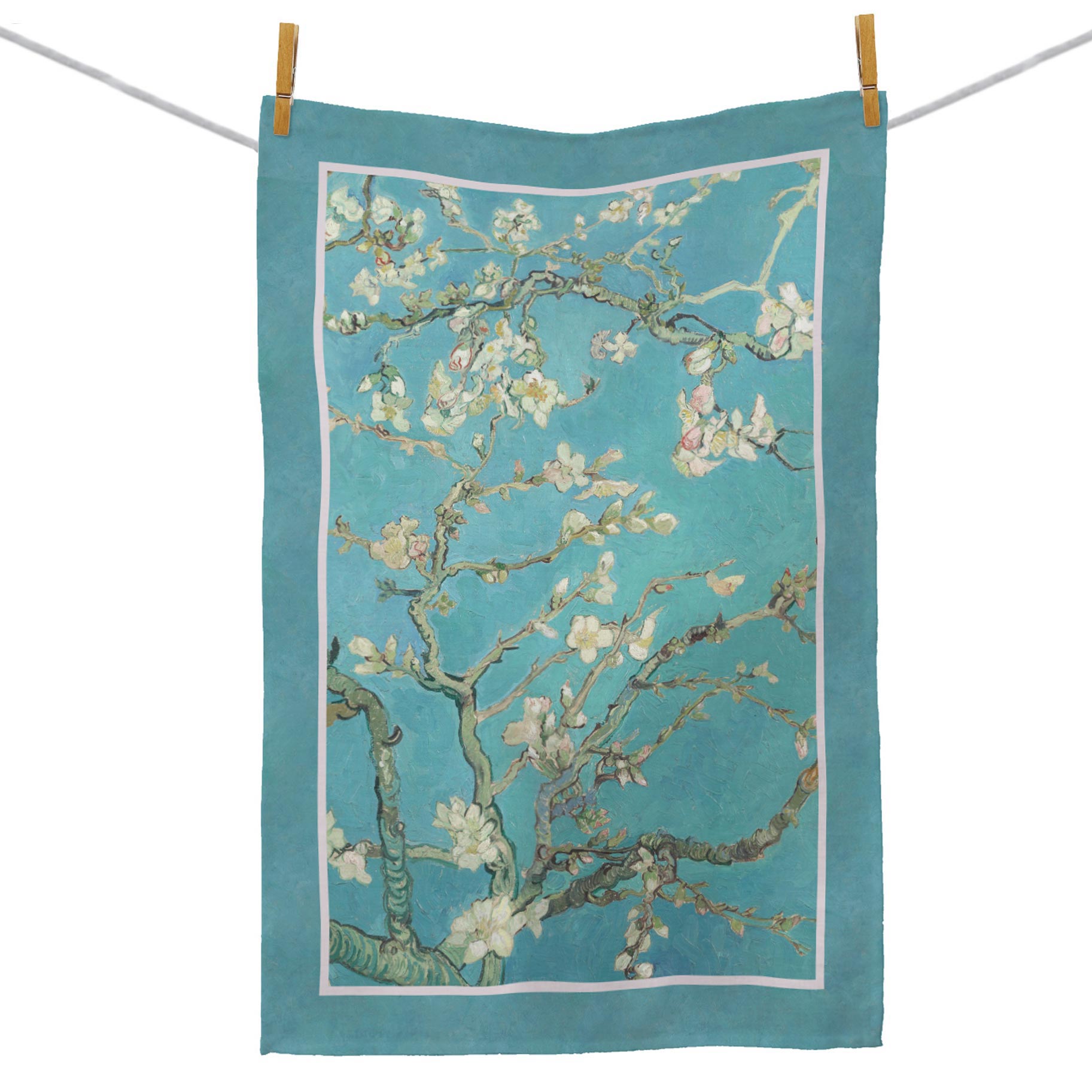 van Gogh Almond Blossom Cotton Tea Towel – Flat Weave, Absorbent