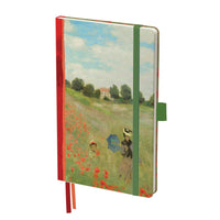 Monet Poppy Field - Dot Grid Journal – Hardcover, Pockets, Ribbon Bookmarks