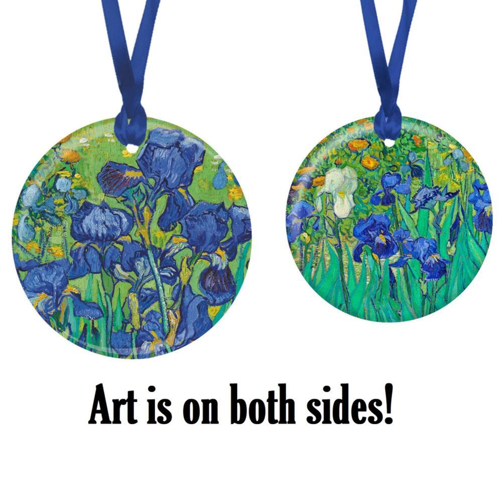 van Gogh Irises Porcelain Keepsake Ornament – Flat Ceramic, Gift-Ready