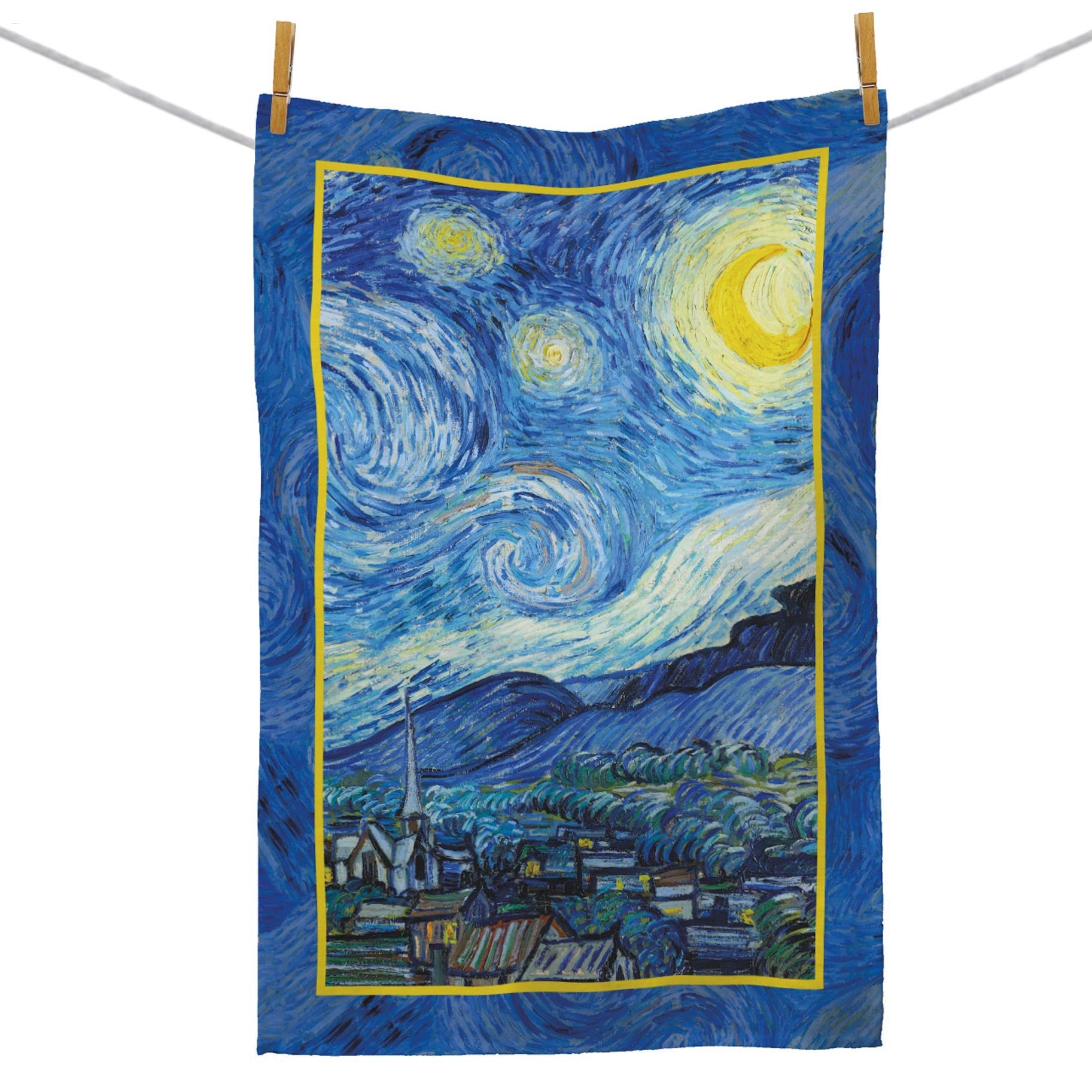 van Gogh Starry Night Cotton Tea Towel – Flat Weave, Absorbent
