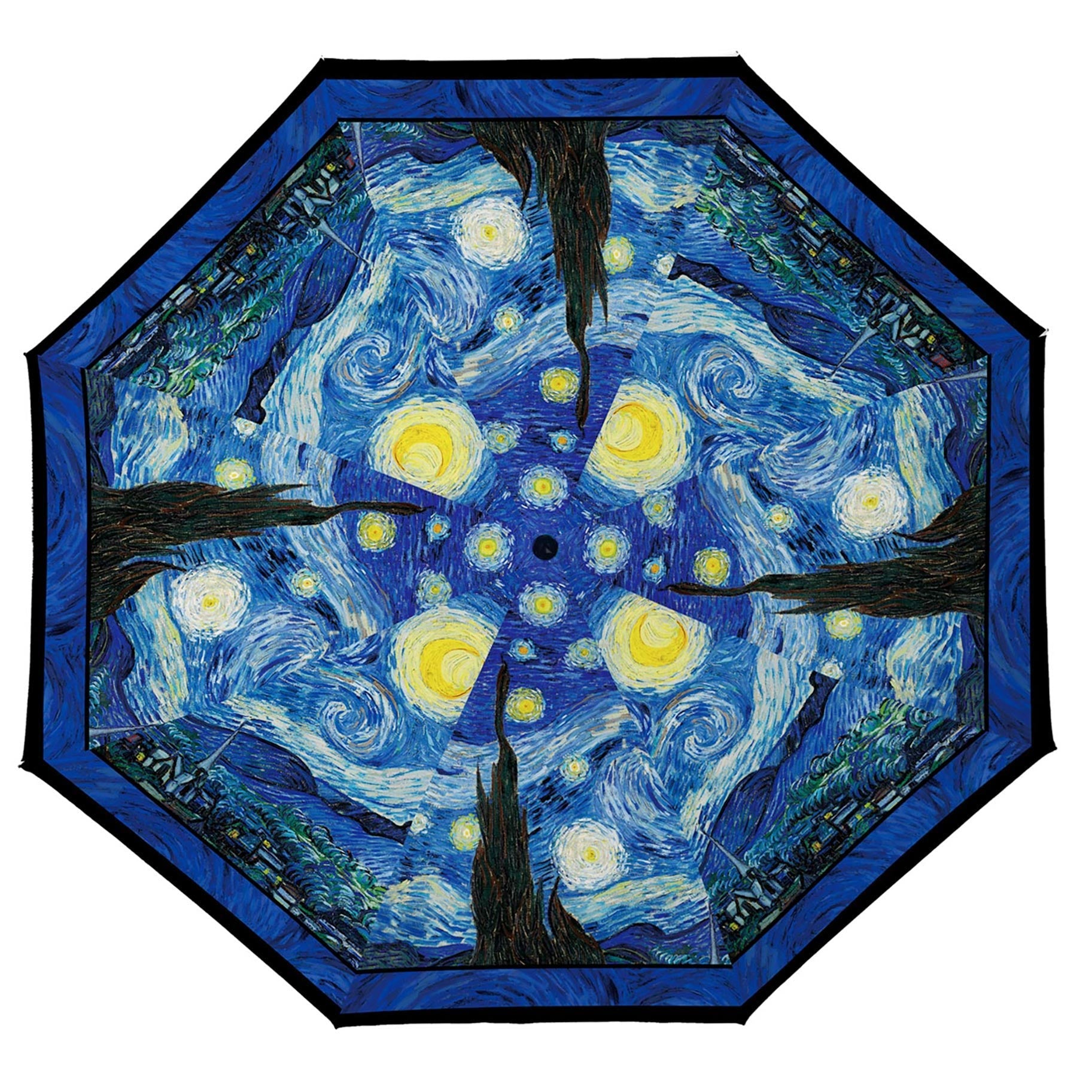 van Gogh Starry Night Reverse Inverted Umbrella – Hands-Free, Windproof Design