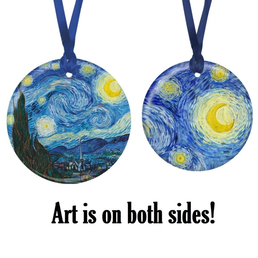 van Gogh Starry Night Porcelain Keepsake Ornament – Flat Ceramic, Gift-Ready