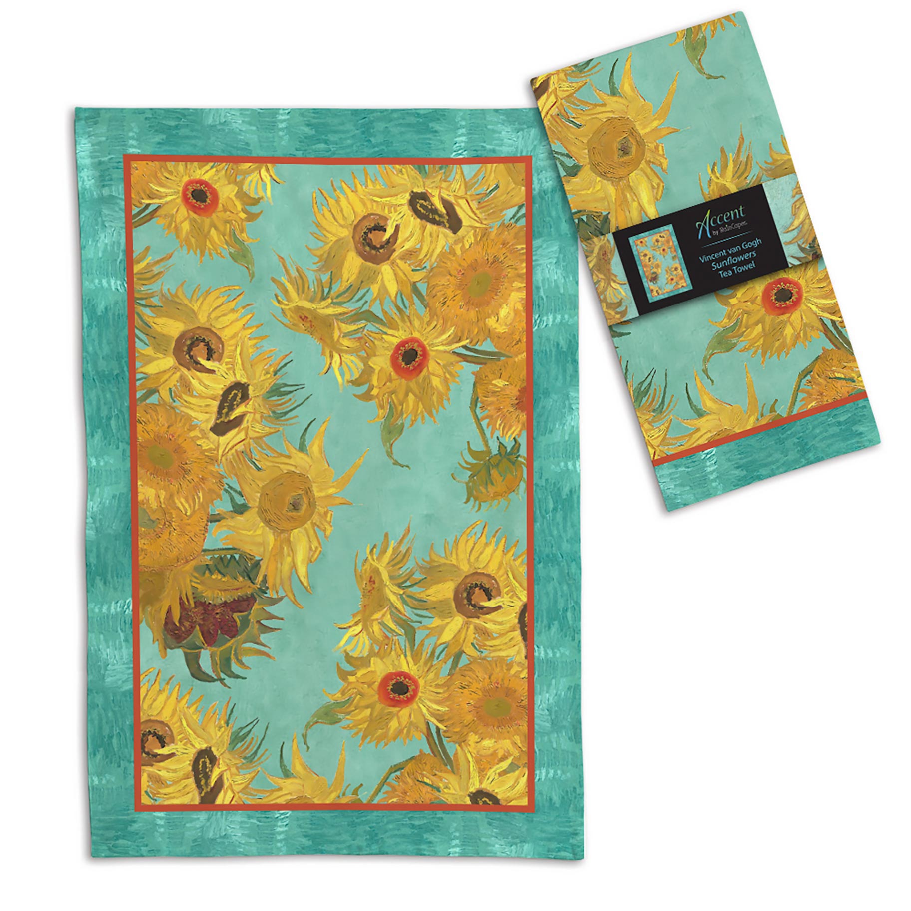 van Gogh Sunflowers Cotton Tea Towel – Flat Weave, Absorbent