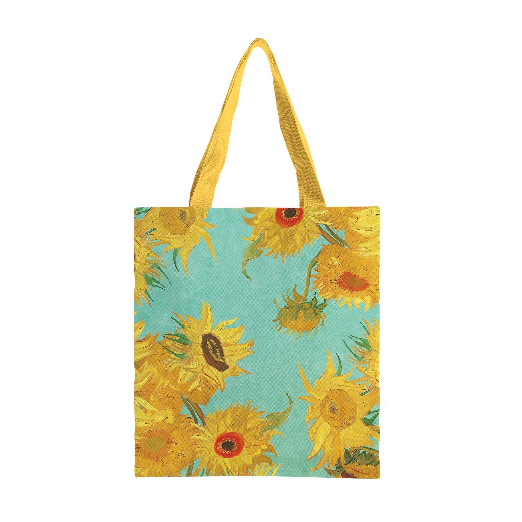 van Gogh Sunflowers Canvas Magazine Tote – Slim Vertical Tote Bag
