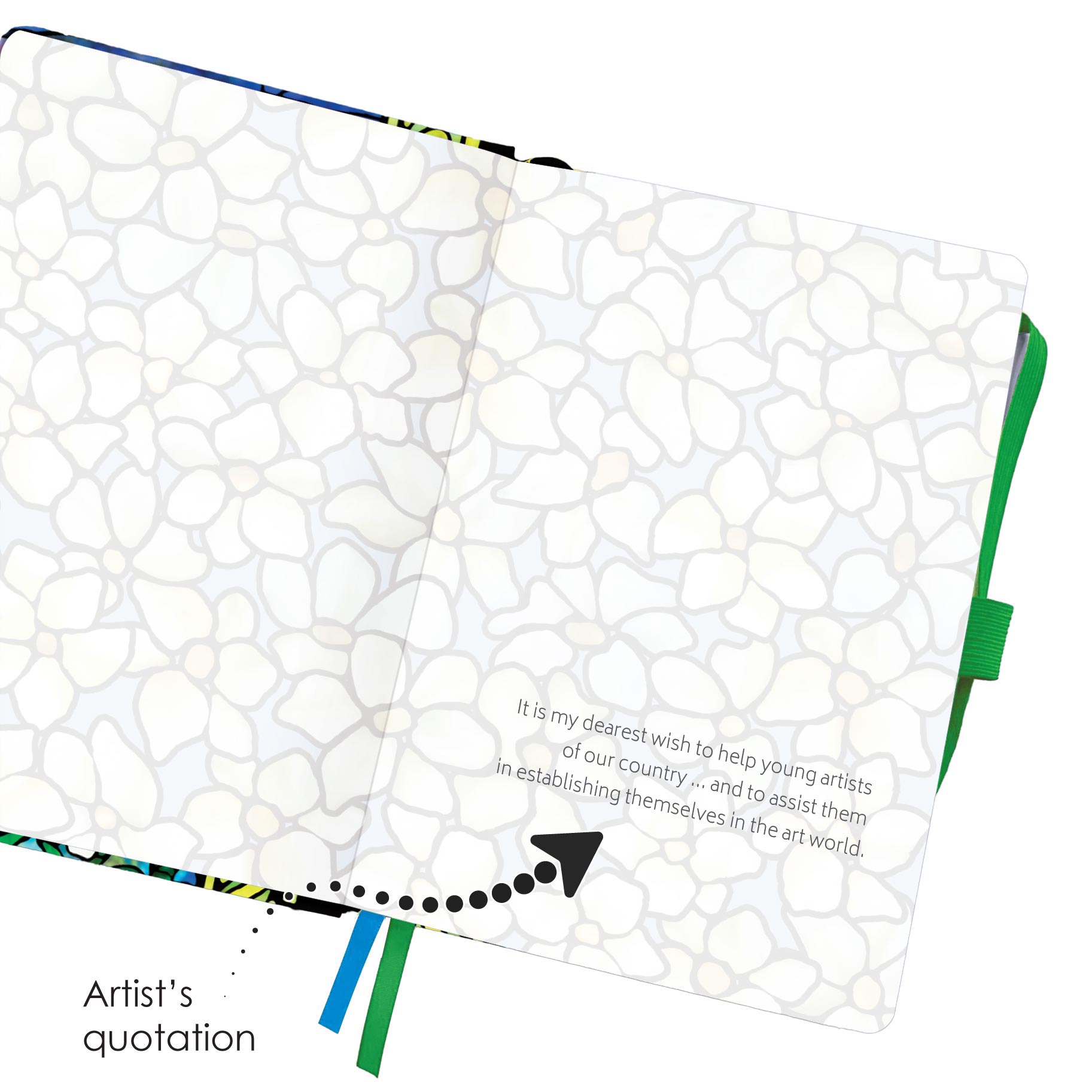 Tiffany Field of Lilies - Dot Grid Journal – Hardcover, Pockets, Ribbon Bookmarks