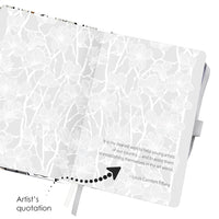 Tiffany Magnolia - Dot Grid Journal – Hardcover, Pockets, Ribbon Bookmarks