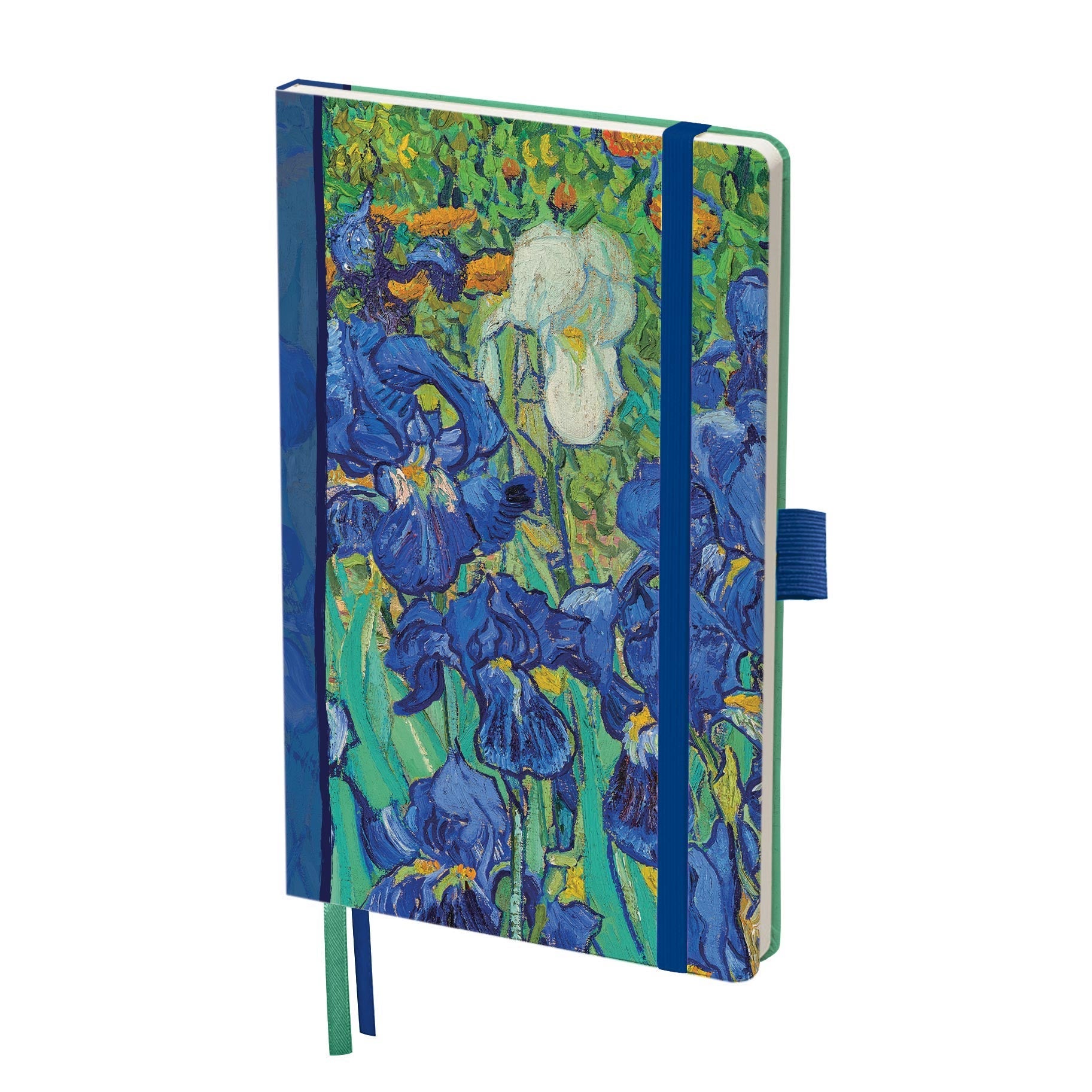 van Gogh Irises - Dot Grid Journal – Hardcover, Pockets, Ribbon Bookmarks