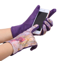 Fine Art Tiffany Peonies and Iris Womens Touch Screen Gloves - One Size Fits All