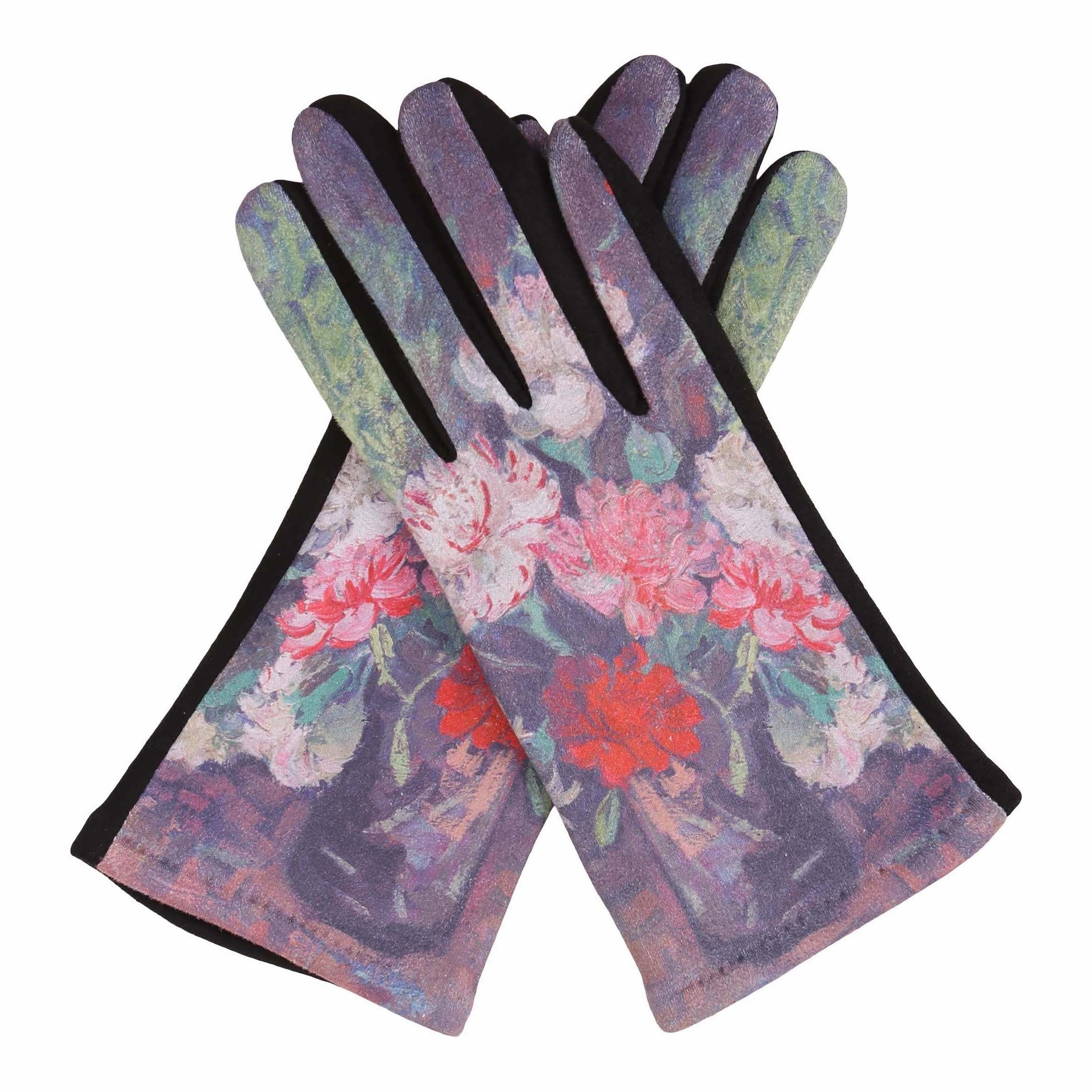 Fine Art van Gogh Carnations Womens Touch Screen Gloves - One Size Fits All