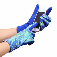 Fine Art van Gogh Irises Womens Touch Screen Gloves - One Size Fits All