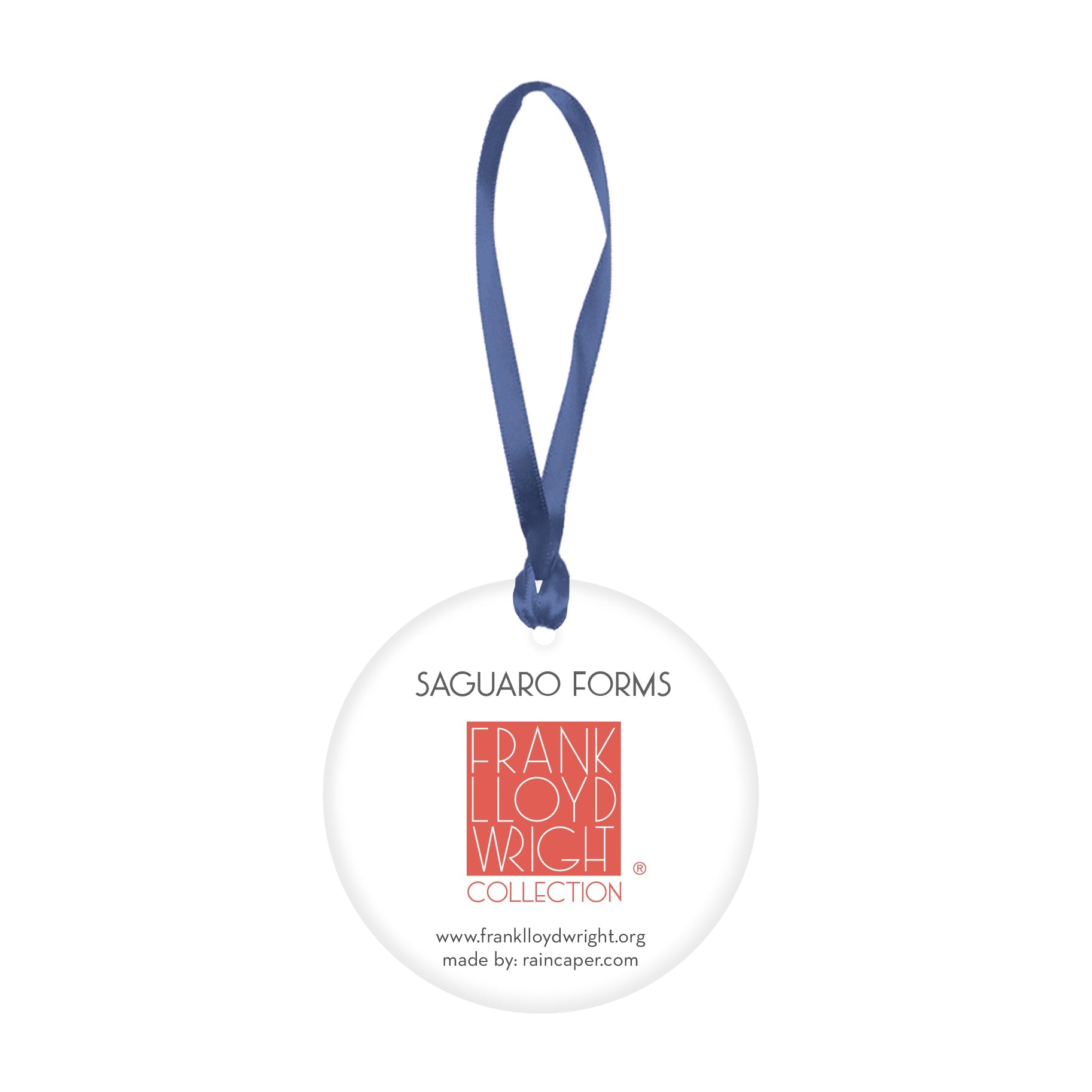 Frank Lloyd Wright Saguaro Forms Porcelain Keepsake Ornament – Flat Ceramic, Gift-Ready