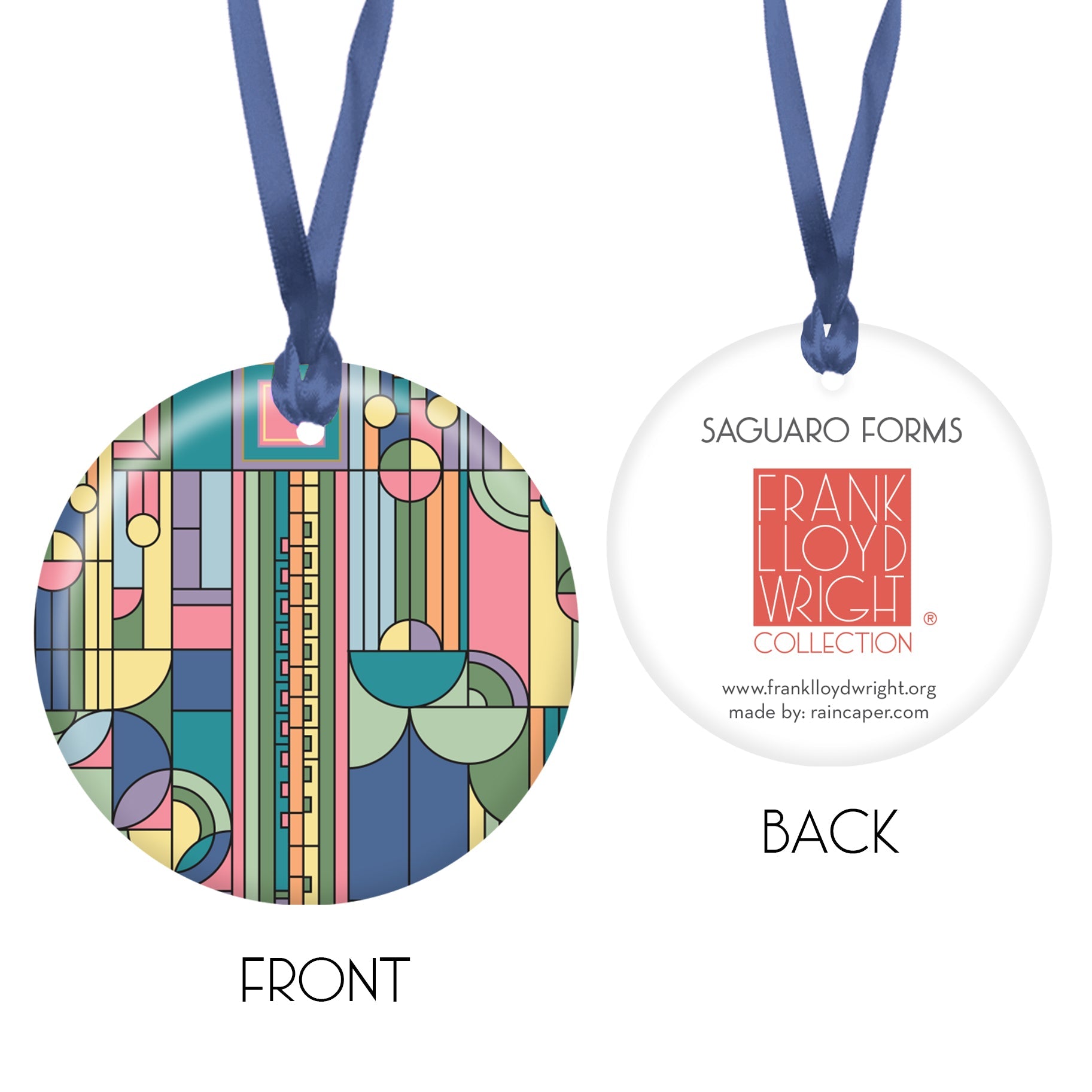 Frank Lloyd Wright Saguaro Forms Porcelain Keepsake Ornament – Flat Ceramic, Gift-Ready