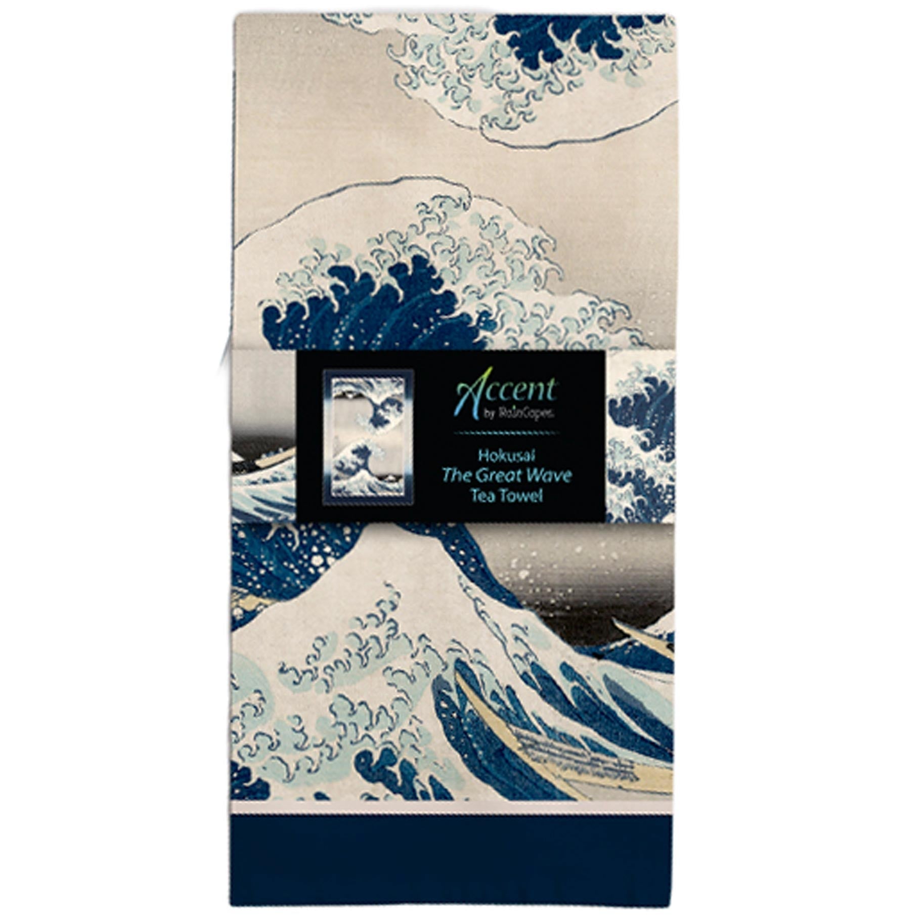 Hokusai The Great Wave Cotton Tea Towel – Flat Weave, Absorbent