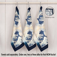 Hokusai The Great Wave Cotton Tea Towel – Flat Weave, Absorbent