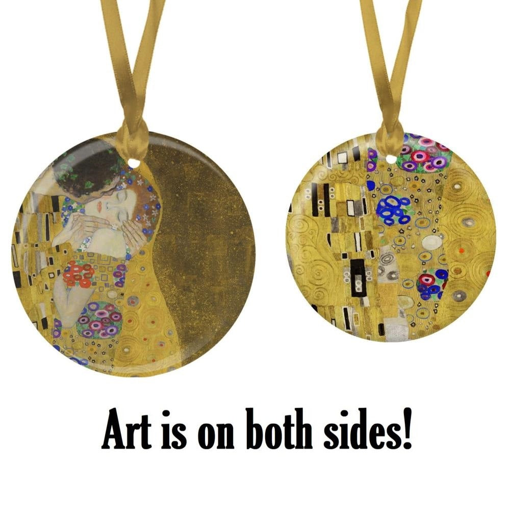 Klimt The Kiss Porcelain Keepsake Ornament – Flat Ceramic, Gift-Ready