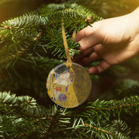 Klimt The Kiss Porcelain Keepsake Ornament – Flat Ceramic, Gift-Ready