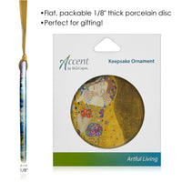 Klimt The Kiss Porcelain Keepsake Ornament – Flat Ceramic, Gift-Ready