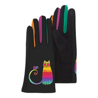 Laurel Burch "Rainbow Cat" Womens Touch Screen Gloves - One Size Fits All