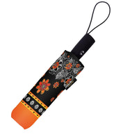 Laurel Burch "Orange Blossoms" Travel Umbrella – Compact, One-Touch Open & Close