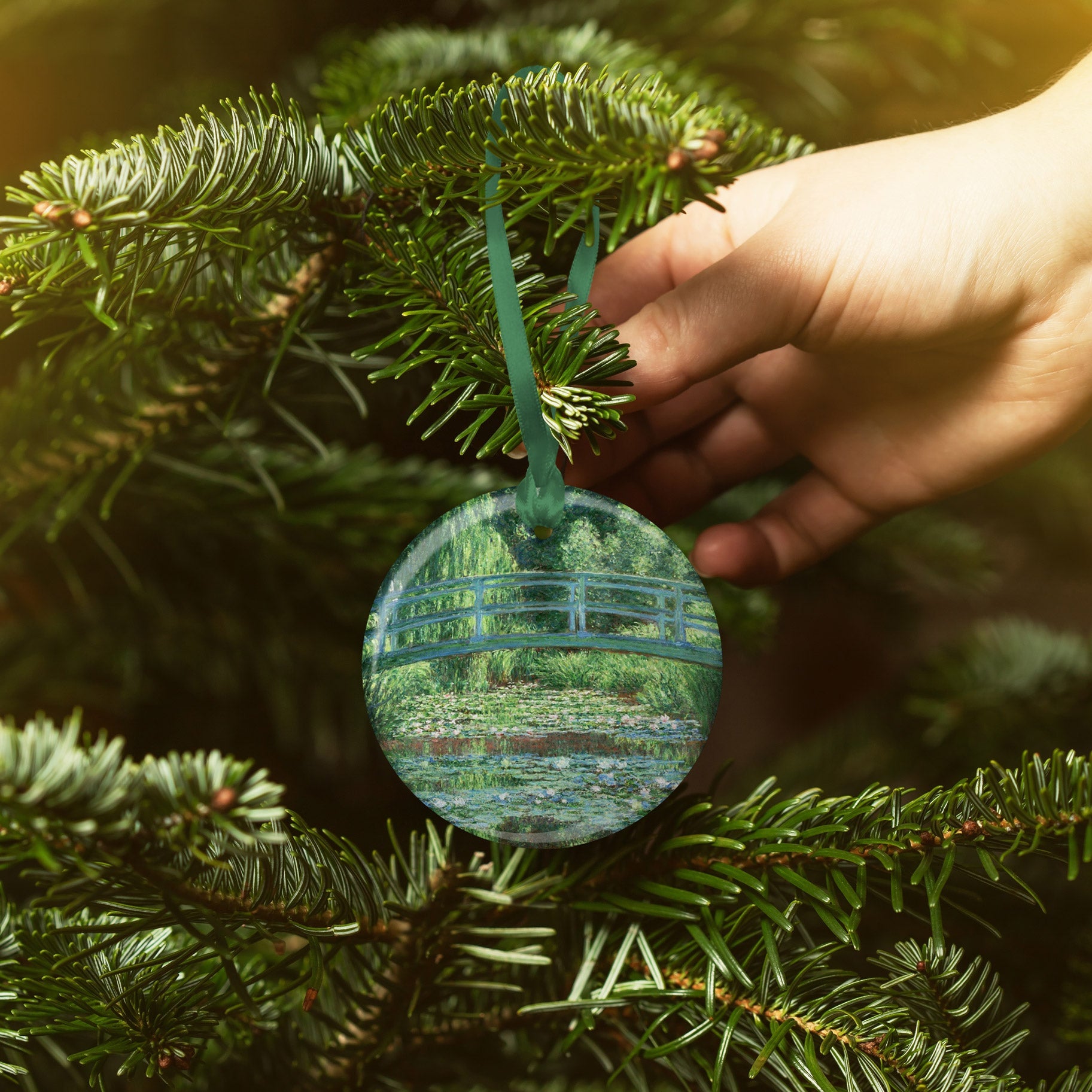 Monet Japanese Footbridge Porcelain Keepsake Ornament – Flat Ceramic, Gift-Ready