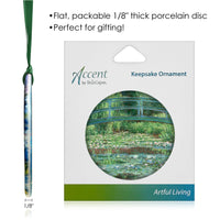 Monet Japanese Footbridge Porcelain Keepsake Ornament – Flat Ceramic, Gift-Ready