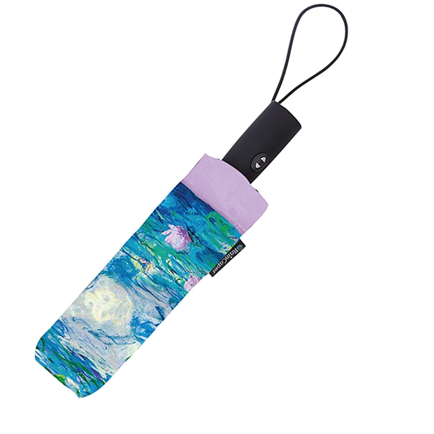 Monet Nympheas Travel Umbrella – Compact, One-Touch Open & Close
