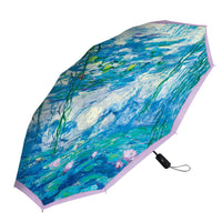 Monet Nympheas Travel Umbrella – Compact, One-Touch Open & Close