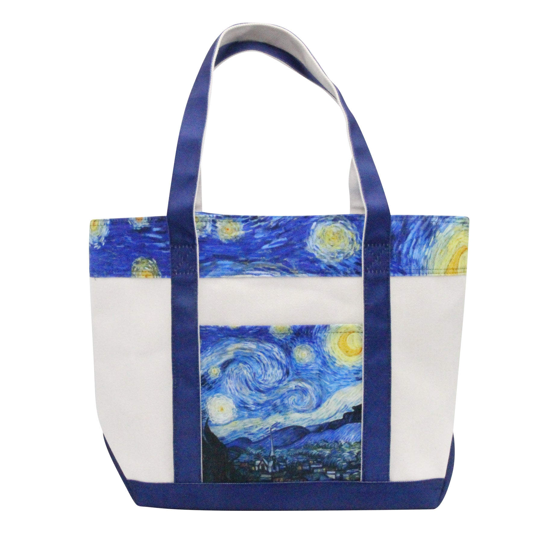 van Gogh's Starry Night Large Shoulder Strap Canvas Boat Tote