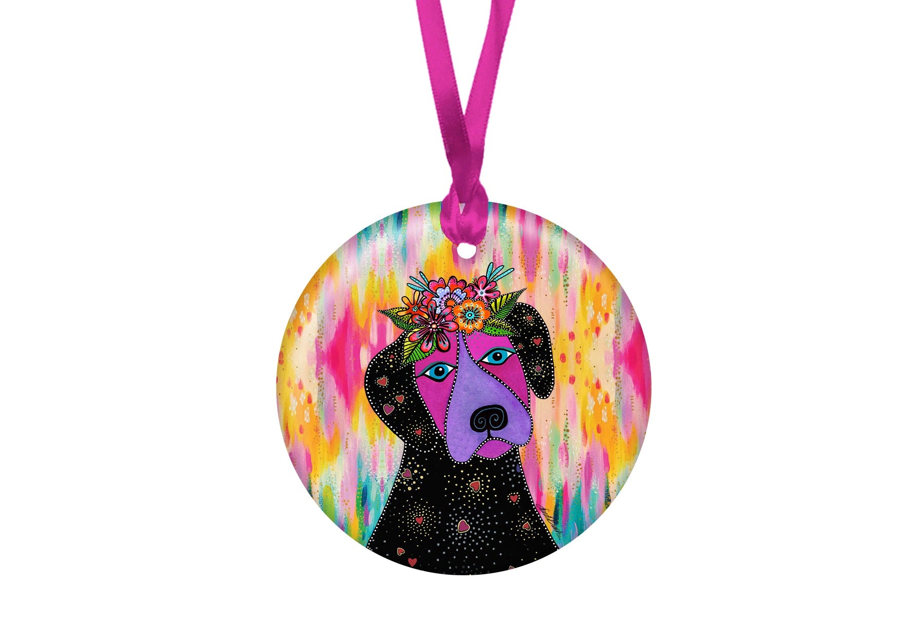 Laurel Burch's Violet Dog Year-round Keepsake Ornament