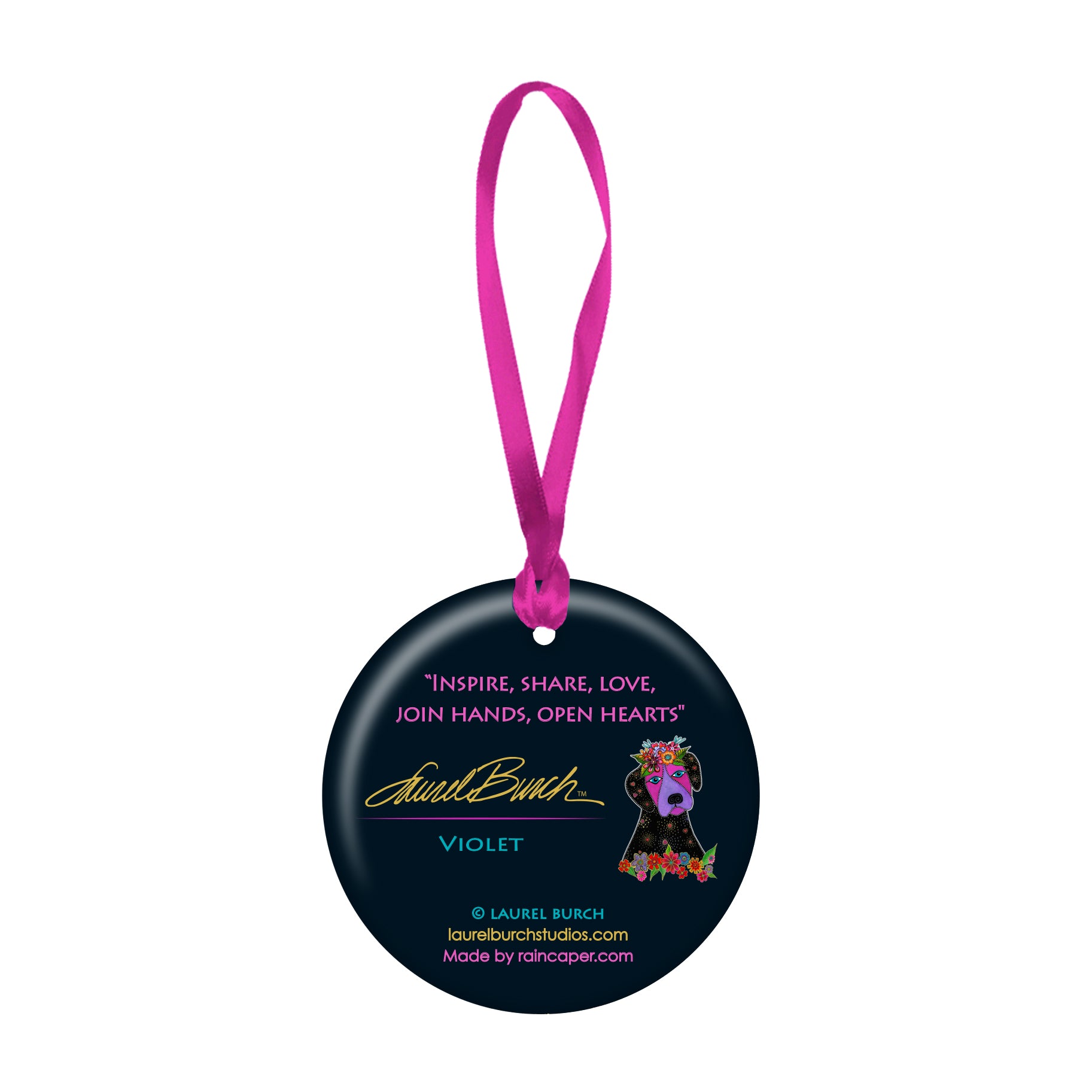 Laurel Burch's Violet Dog Year-round Keepsake Ornament