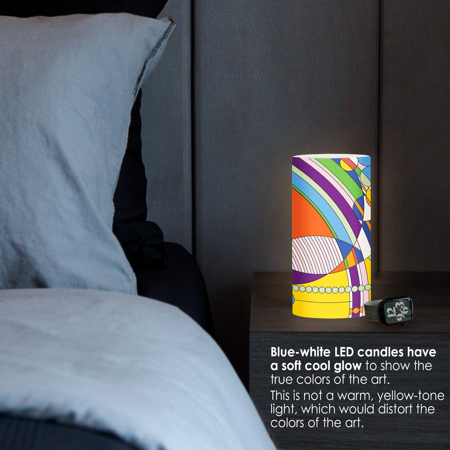 Frank Lloyd Wright March Balloons 6"  LED Candle – Battery Operated, Flickering