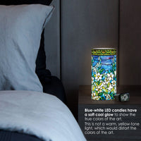 Tiffany Field of Lilies 6"  LED Candle – Battery Operated, Flickering