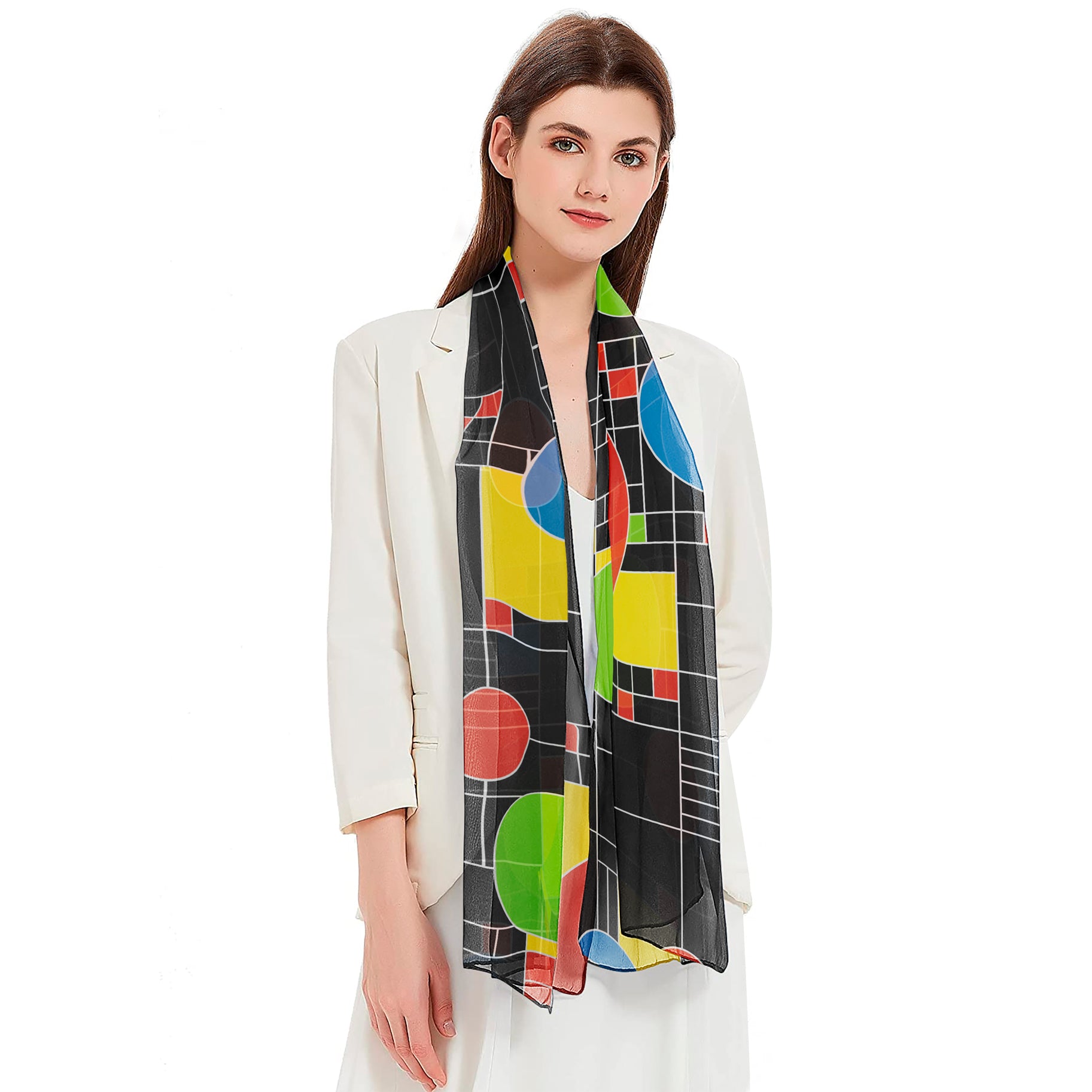 Frank Lloyd Wright Coonley Playhouse Long Sheer Scarf – Lightweight, Elegant, Silky-Soft
