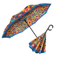 Kandinsky "Circles" Reverse Inverted Umbrella – Hands-Free, Windproof Design