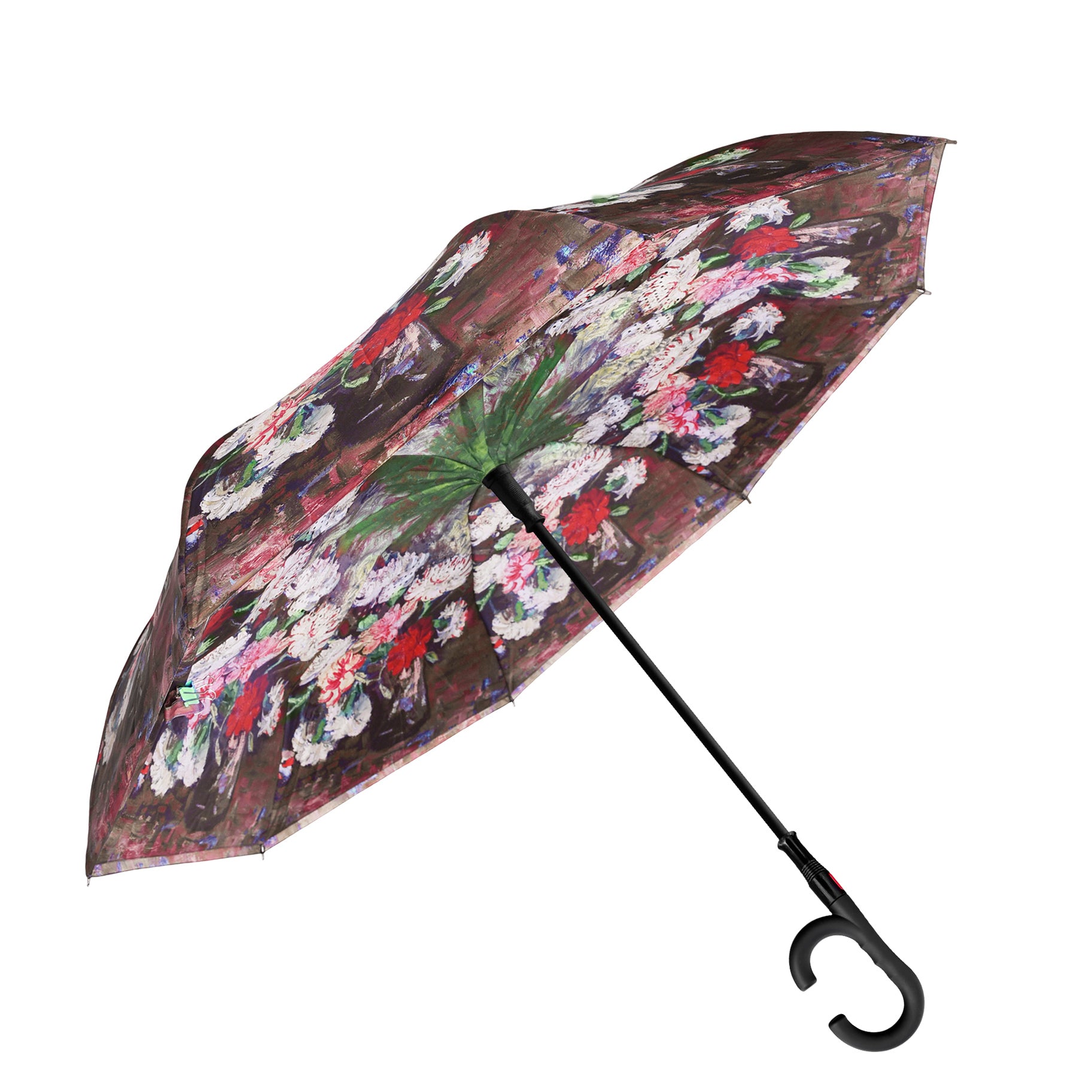 van Gogh "Carnations" Reverse Inverted Umbrella – Hands-Free, Windproof Design